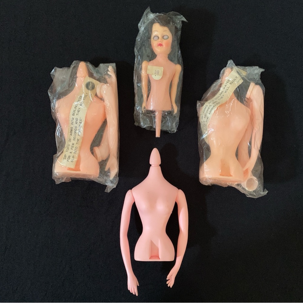 Vintage Lot Hard Plastic Doll Half Body Torso Arms Hips Pick 5.5” MCM NIP EUC
